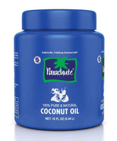 Parachute Coconut Oil 100% pure natural unrefined in 15 fl oz blue jar with tamper-proof packaging